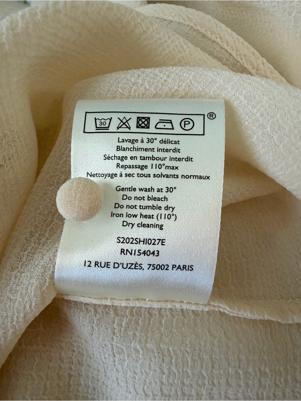 💫 SÉZANE Gasby Victoriana Ruffle Shirt Cream Ecru EU 42 US 10 L - Picture 12 of 15